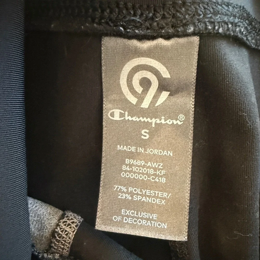 Champion C9 Womens Colorblock Athletic Leggings Black Gray White‎ Pockets Small